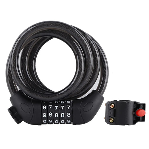 LG7101 125cm Bicycle Steel Cable 5 Digit Password Lock MTB Bike Scooter Anti-theft Combination Code Lock - 1