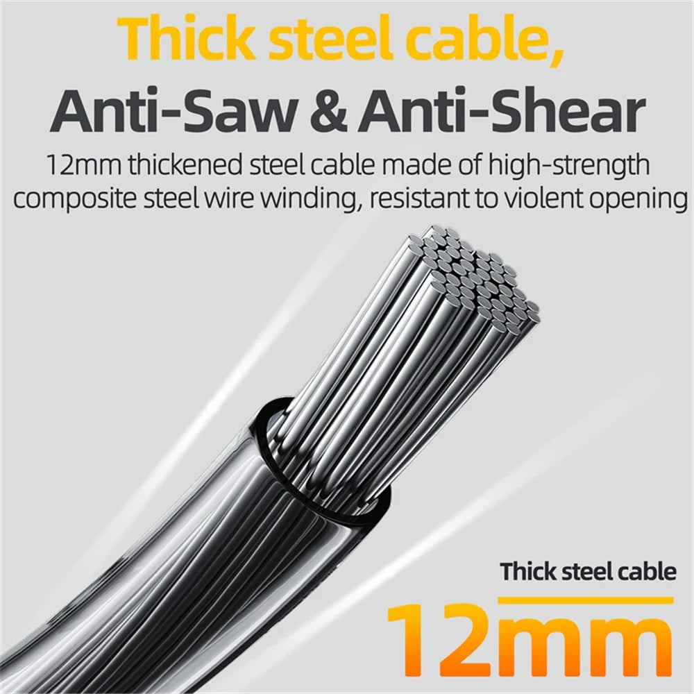 WEST BIKING YP0705088 1.5m MTB Road Bike Anti-theft Password Lock PVC Wrapped Steel Cable Lock - 5