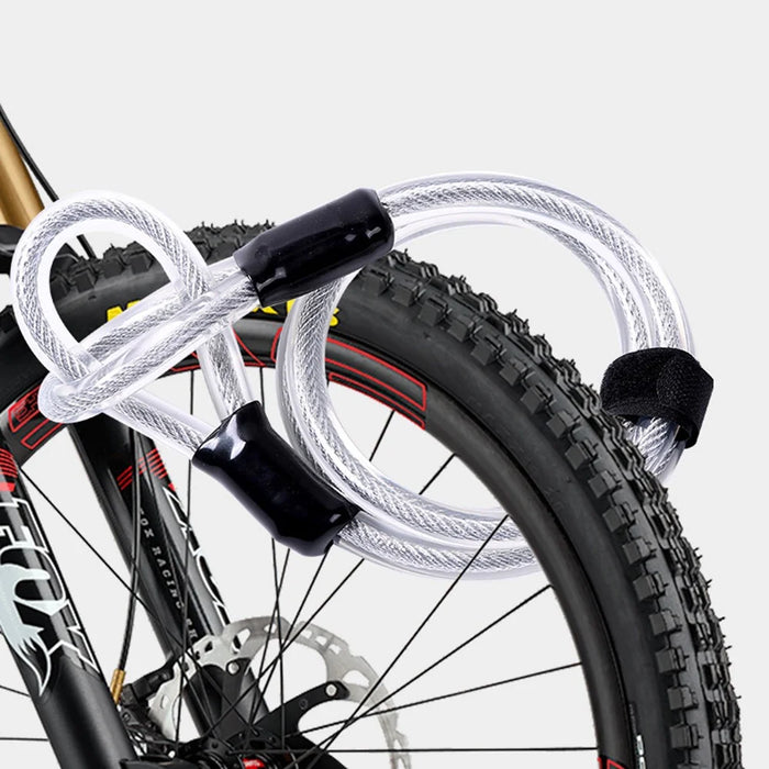 U1 Bike Lock Set Silicone+Manganese Steel Bike U Lock with Security Cable, Keys and Mounting Bracket for Road Mountain Bike - 2