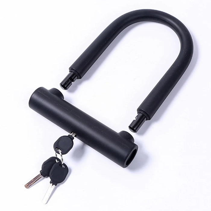 U1 Bike Lock Set Silicone+Manganese Steel Bike U Lock with Security Cable, Keys and Mounting Bracket for Road Mountain Bike - 6