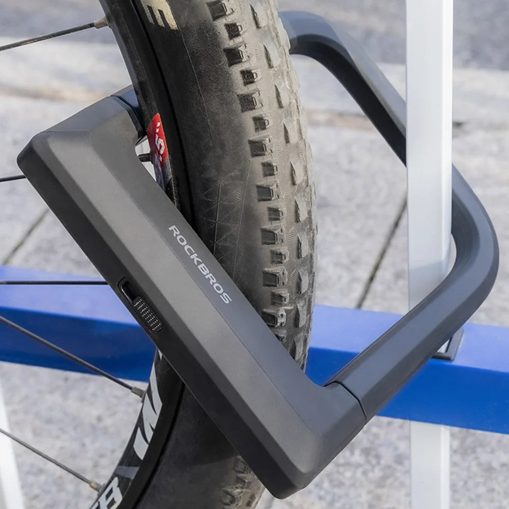 ROCKBROS Anti-Theft Bike Motorcycle Lock High Security Alloy Steel U-Shape Electric Bike Lock - 3
