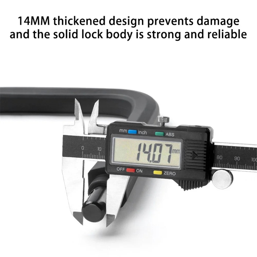 ROCKBROS Anti-Theft Bike Motorcycle Lock High Security Alloy Steel U-Shape Electric Bike Lock - 5