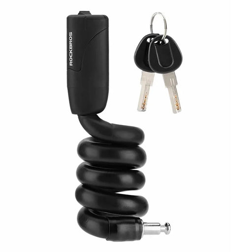 ROCKBROS RB-Y10MBK Bicycle Lock Multi-function Spiral Steel Cable Safety Lock Anti-theft Padlock - 1