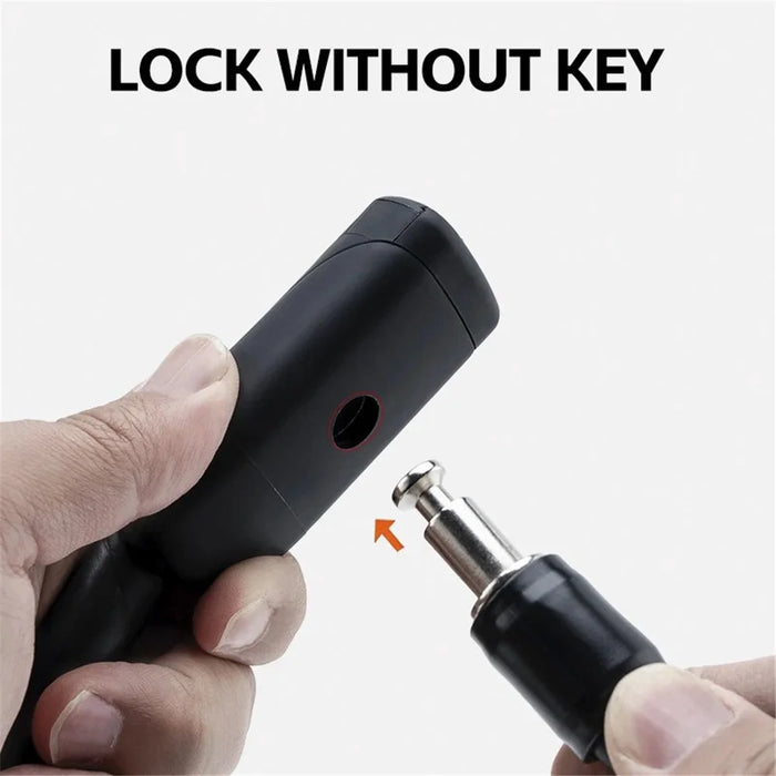 ROCKBROS RB-Y10MBK Bicycle Lock Multi-function Spiral Steel Cable Safety Lock Anti-theft Padlock - 6