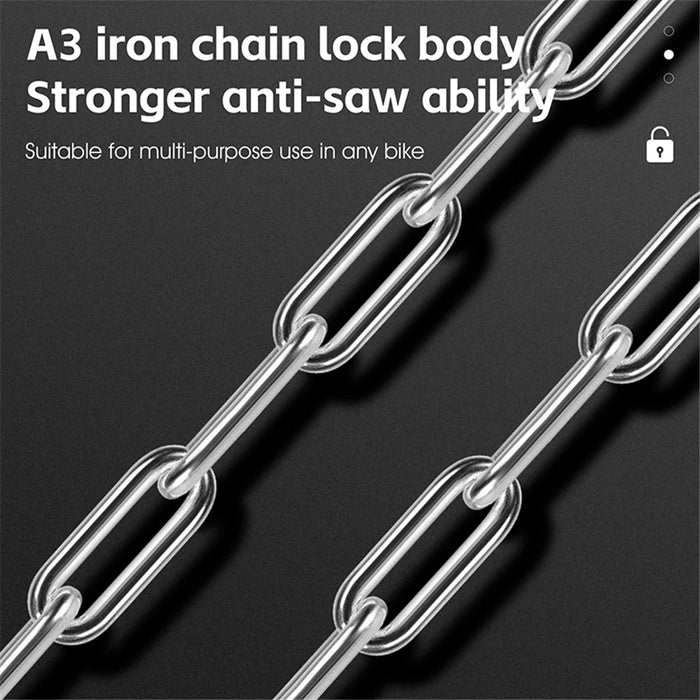WEST BIKING YP0705097 Bike Chain Lock Anti Theft Bicycle Security Chain Lock - Black - 5