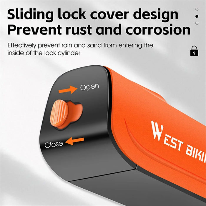 WEST BIKING YP0705097 Bike Chain Lock Anti Theft Bicycle Security Chain Lock - Black - 7