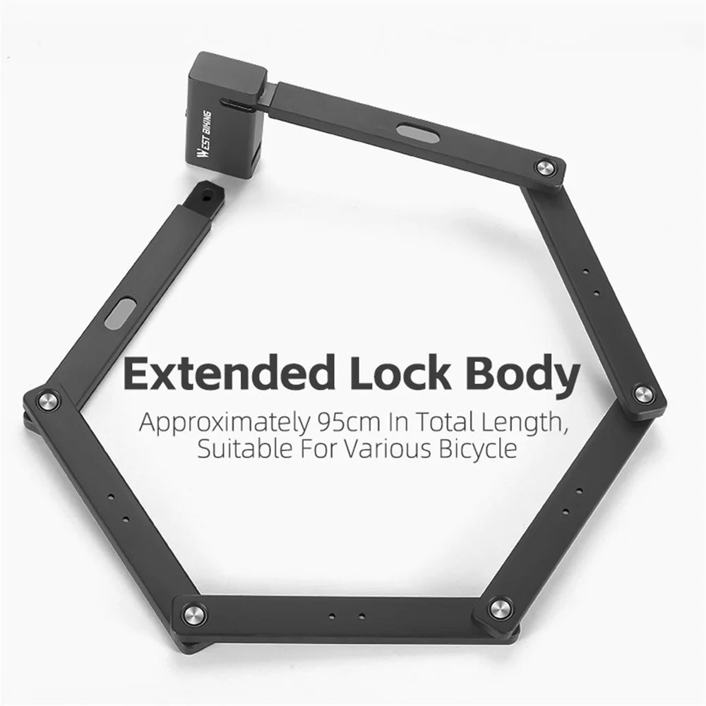 WEST BIKING YP0705096 Folding Bike Combination Lock Anti Theft Bicycle Lock ART Certified - 4