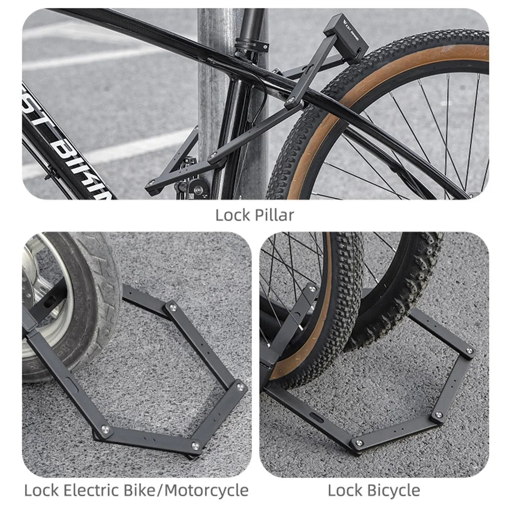 WEST BIKING YP0705096 Folding Bike Combination Lock Anti Theft Bicycle Lock ART Certified - 5