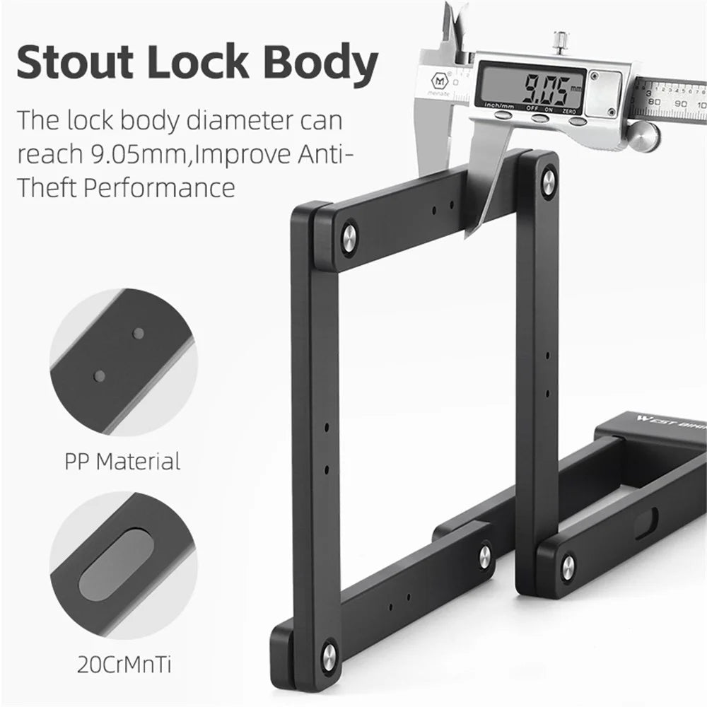 WEST BIKING YP0705096 Folding Bike Combination Lock Anti Theft Bicycle Lock ART Certified - 6