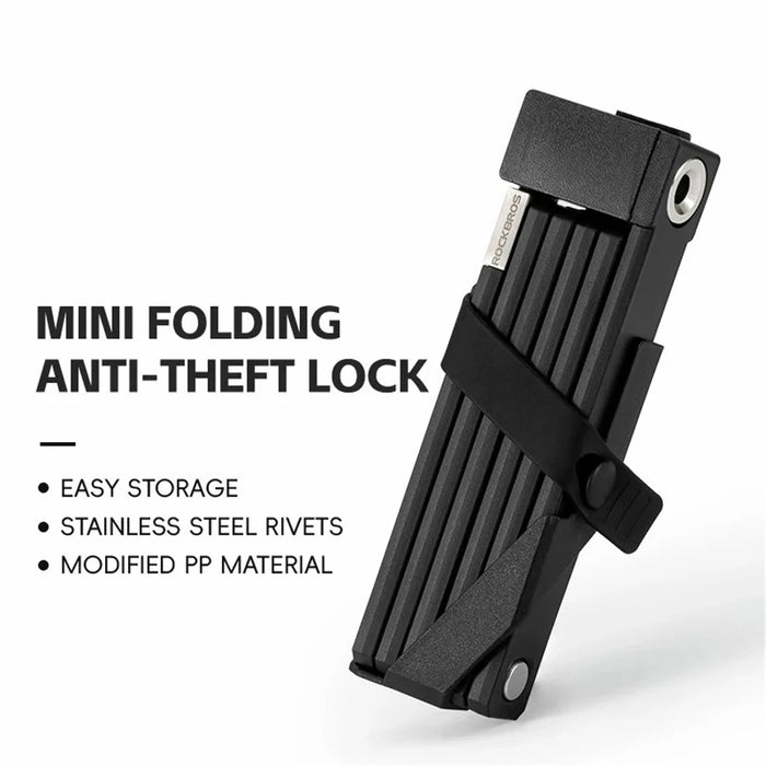 ROCKBROS 32140003 809 Folding Bicycle Lock Motorcycle Bike Anti Theft Lock - 2