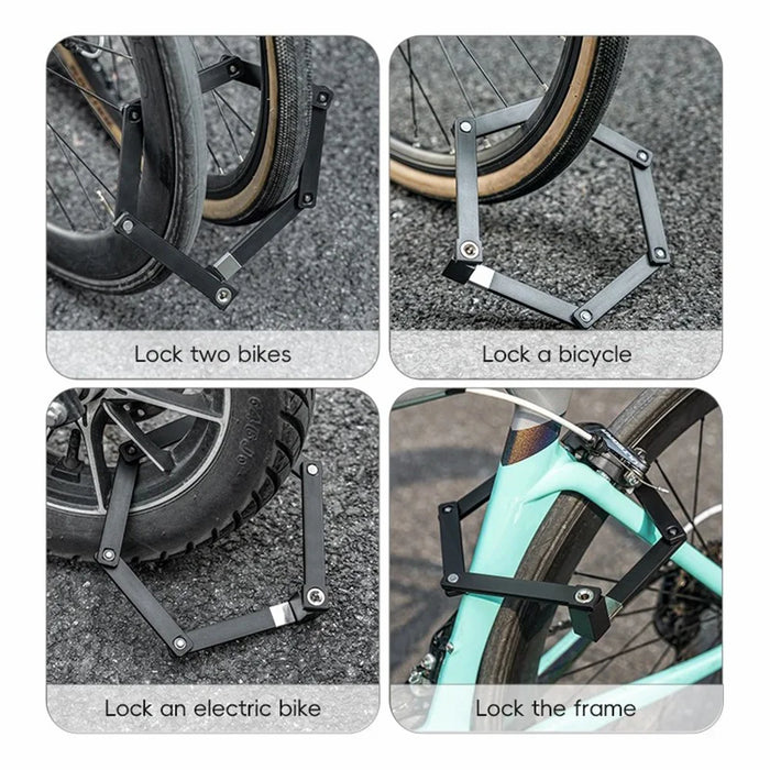 ROCKBROS 32140003 809 Folding Bicycle Lock Motorcycle Bike Anti Theft Lock - 4