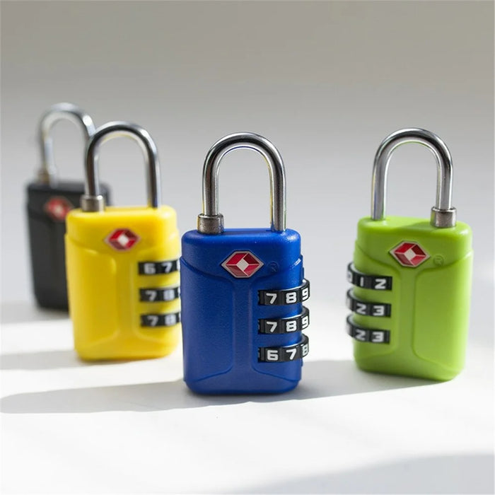 01ST TSA Approved Luggage Locks Zinc Alloy 3-Digit Resettable Security Combination Padlocks - Black - 4
