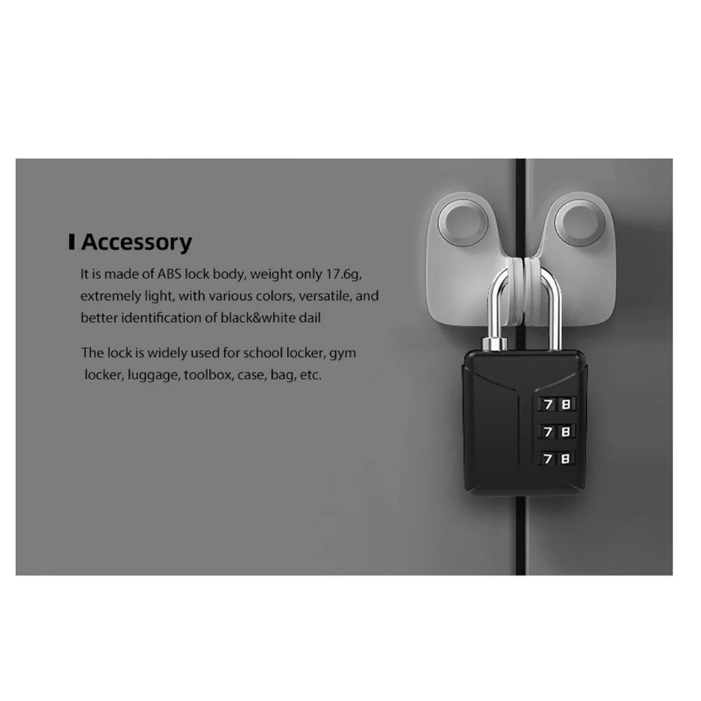 803A 3-digit Combination Lock Mini Password Padlock for Cabinet Suitcase Schoolbag - Sapphire - 2