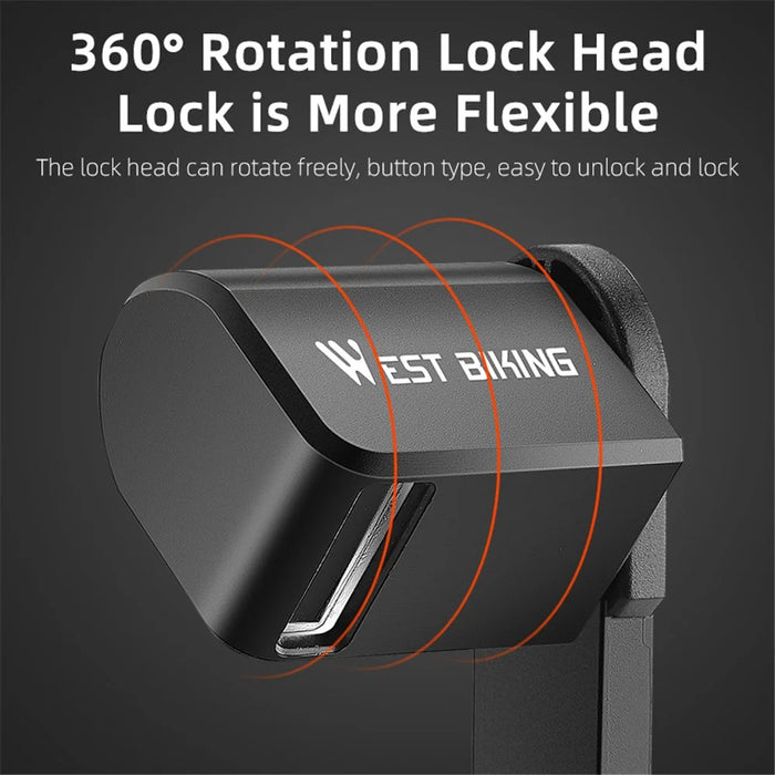 WEST BIKING 80cm Portable 6-section Folding Anti-theft Lock for Bike / Motorcycle - Black - 7