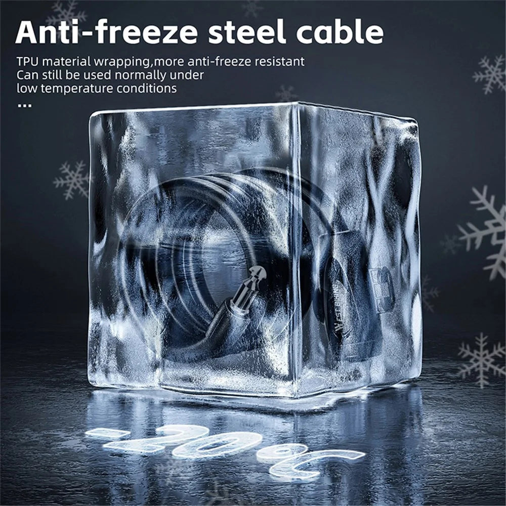 WEST BIKING YP0705099 1.5m Anti-Freeze Steel Bike Cable Lock Coiling Anti-Theft Bicycle Lock Chain - 5