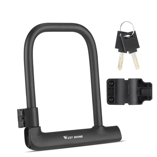 WEST BIKING YP0705095 Anti-Theft Bicycle U Lock with Key Safety Lock with Sturdy Mounting Bracket - 1