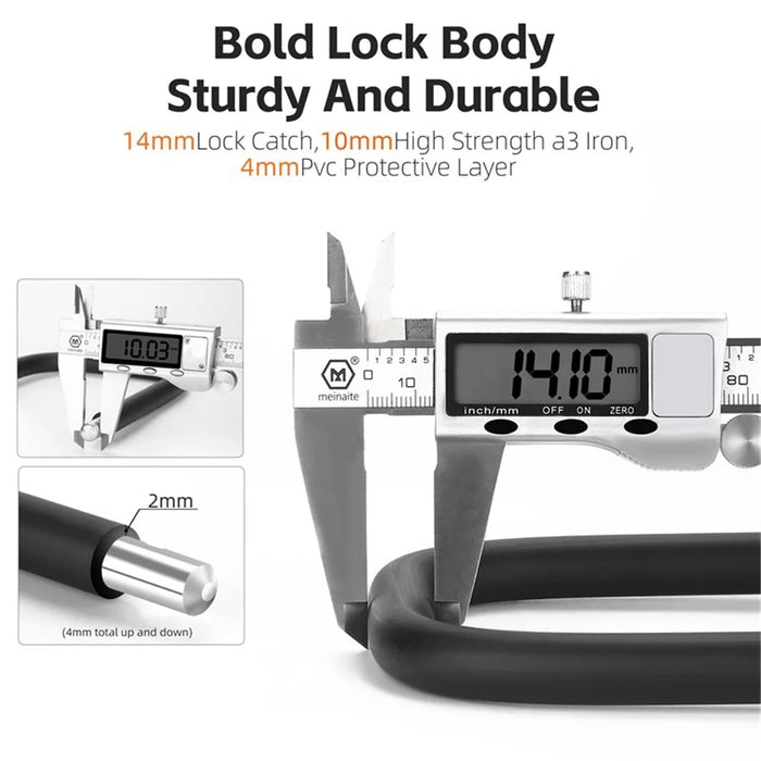 WEST BIKING YP0705095 Anti-Theft Bicycle U Lock with Key Safety Lock with Sturdy Mounting Bracket - 3