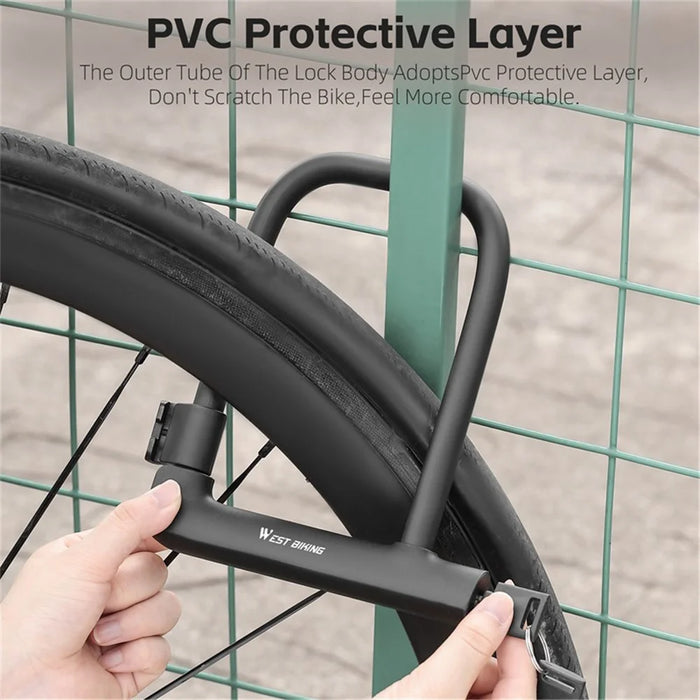 WEST BIKING YP0705095 Anti-Theft Bicycle U Lock with Key Safety Lock with Sturdy Mounting Bracket - 5
