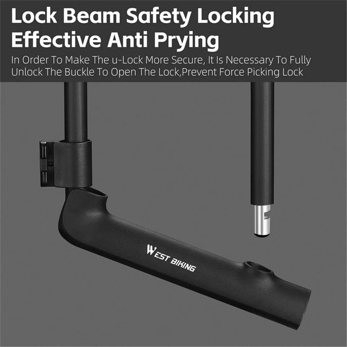 WEST BIKING YP0705095 Anti-Theft Bicycle U Lock with Key Safety Lock with Sturdy Mounting Bracket - 7