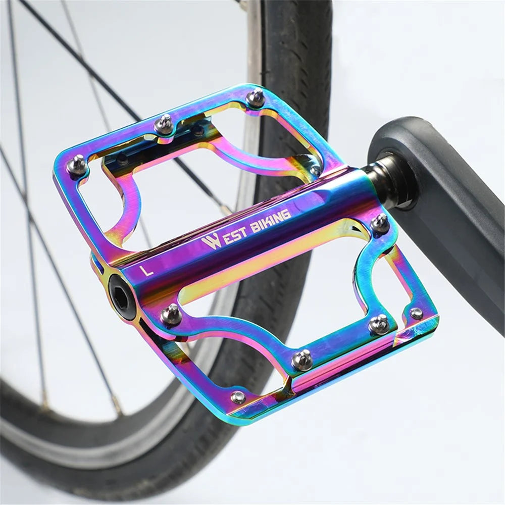 WEST BIKING YP0802081 Colorful Anti-slip Bicycle Pedals 3 Bearings Ultra-light MTB Road Bike Part - 1