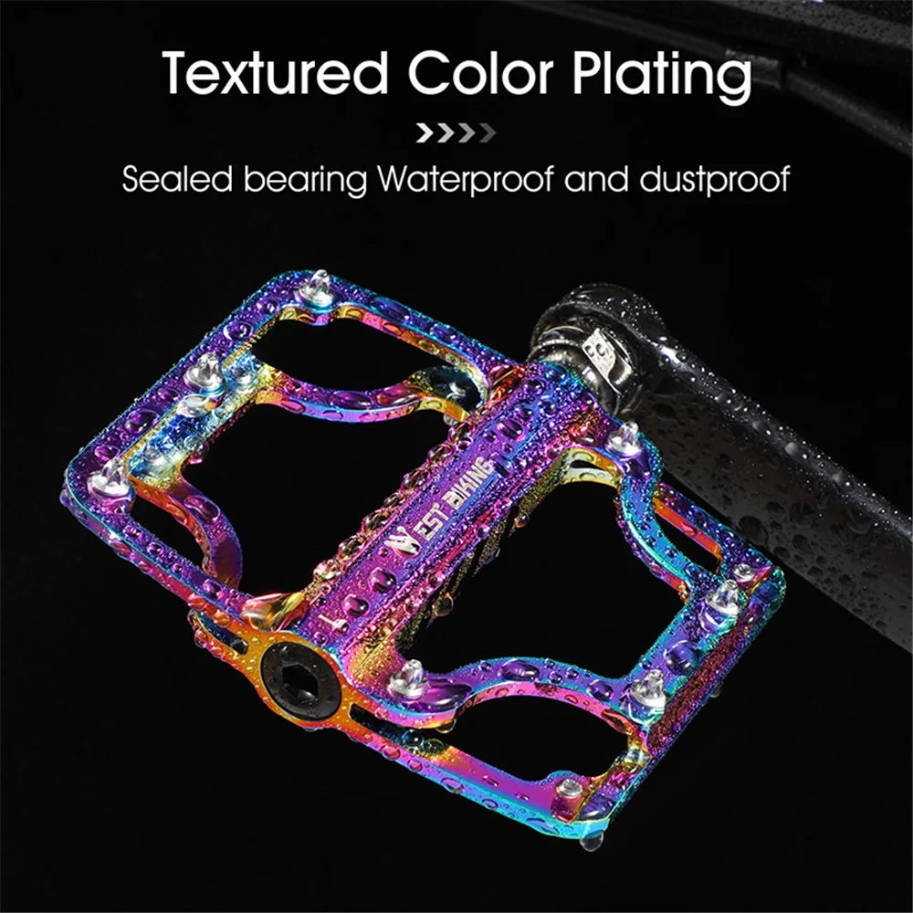 WEST BIKING YP0802081 Colorful Anti-slip Bicycle Pedals 3 Bearings Ultra-light MTB Road Bike Part - 3