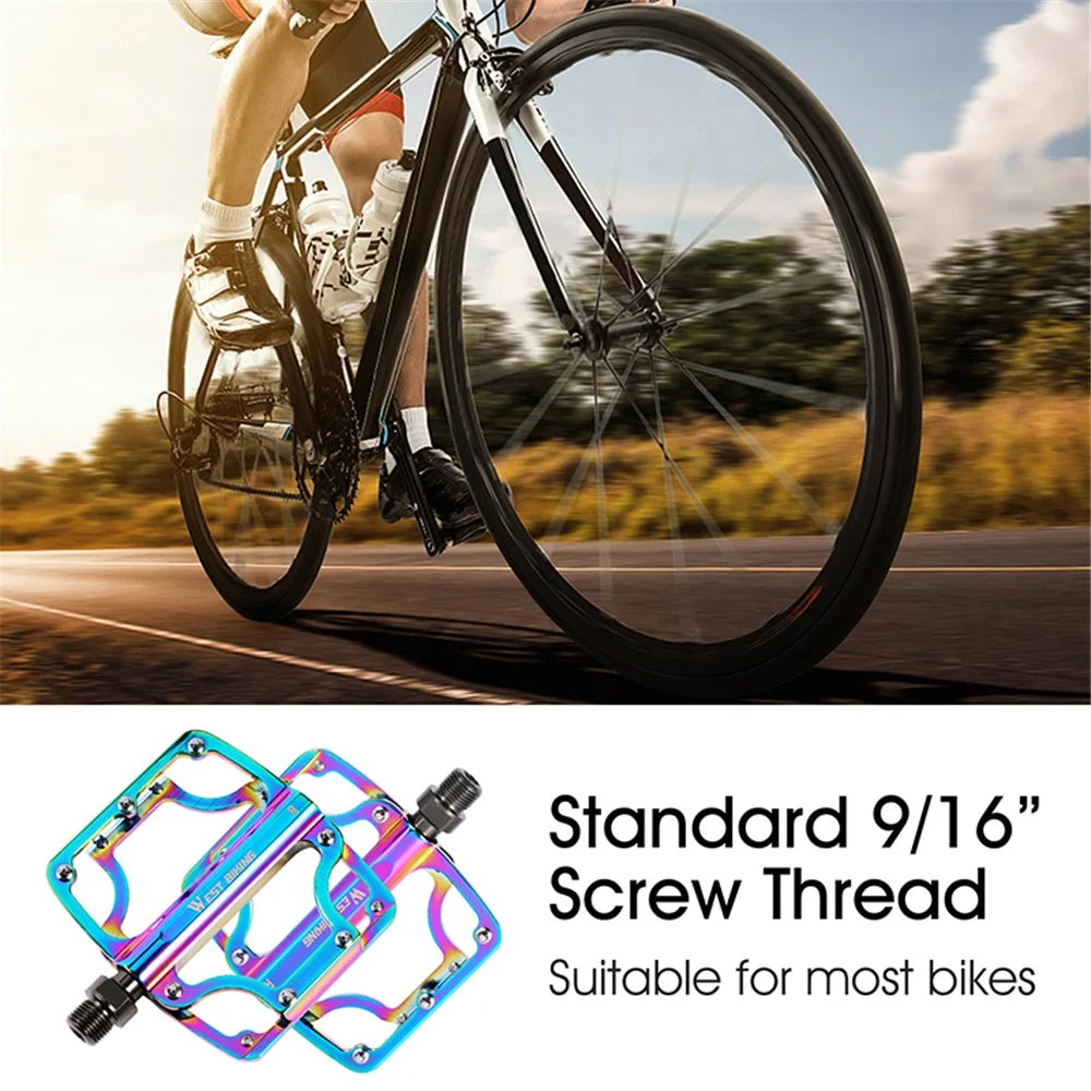 WEST BIKING YP0802081 Colorful Anti-slip Bicycle Pedals 3 Bearings Ultra-light MTB Road Bike Part - 7