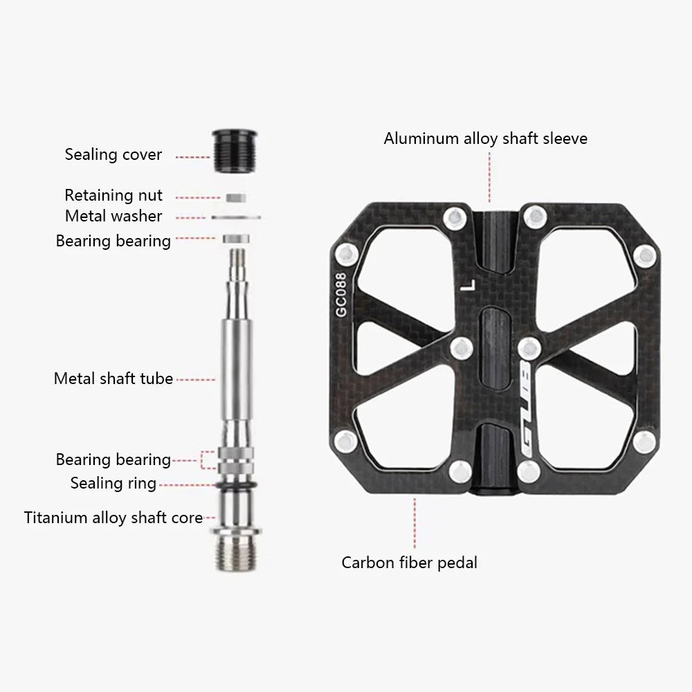 GUB GC088 1 Pair Bicycle Anti-Slip Pedals Carbon Fiber Mountain Road Bike Cycling Pedals - 7