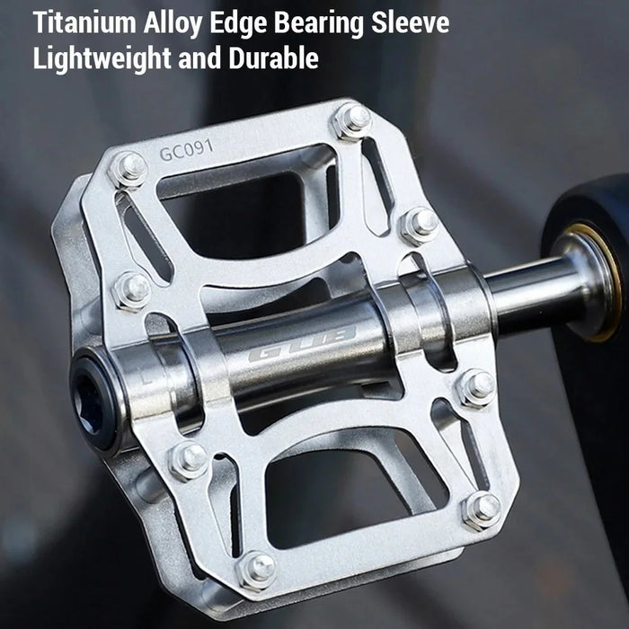 GUB GC091 1 Pair Mountain Road Bicycle Anti-Slip Pedals Titanium Alloy Hollow Out Cycling Pedals - 4