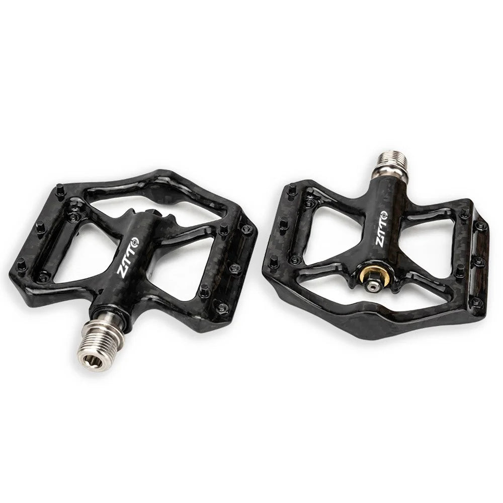 ZTTO R251C 1 Pair MTB Road Bicycle Pedals Ultra-Light Carbon Fiber Bike Cycling 3 Bearings Pedals - 1