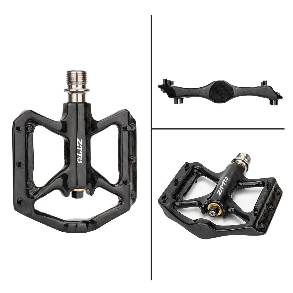 ZTTO R251C 1 Pair MTB Road Bicycle Pedals Ultra-Light Carbon Fiber Bike Cycling 3 Bearings Pedals - 4