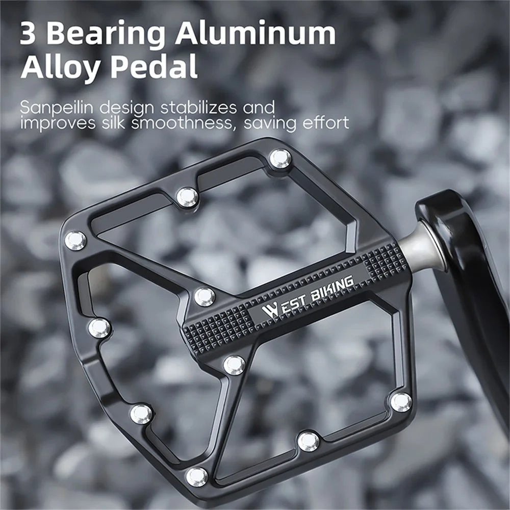 WEST BIKING YP0802131 1 Pair Bike Pedals Aluminum Alloy Triple Bearing Cycling Pedals for Mountain Road Bikes - 4