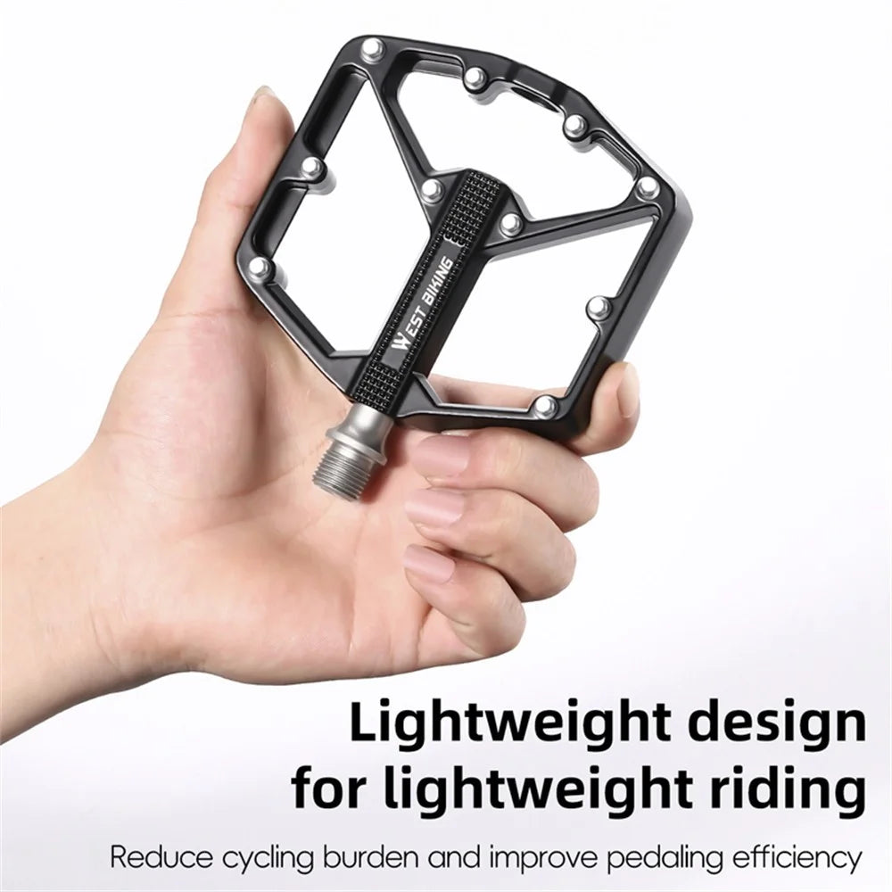 WEST BIKING YP0802131 1 Pair Bike Pedals Aluminum Alloy Triple Bearing Cycling Pedals for Mountain Road Bikes - 6