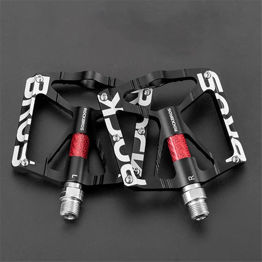 ROCKBROS K307T Ultralight Cycling Pedals Wide Platform MTB Mountain Bike Reflective Bicycle Bearing Pedals - Black - 1