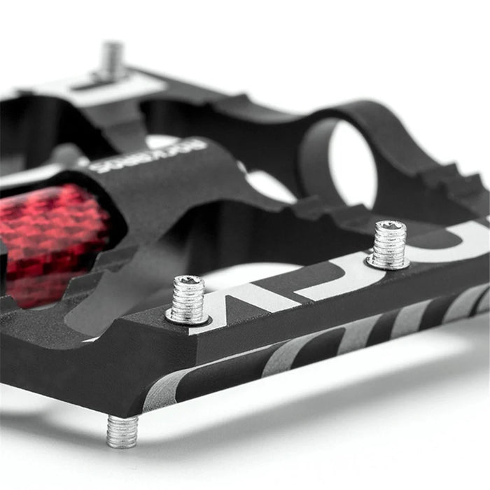 ROCKBROS K307T Ultralight Cycling Pedals Wide Platform MTB Mountain Bike Reflective Bicycle Bearing Pedals - Black - 5