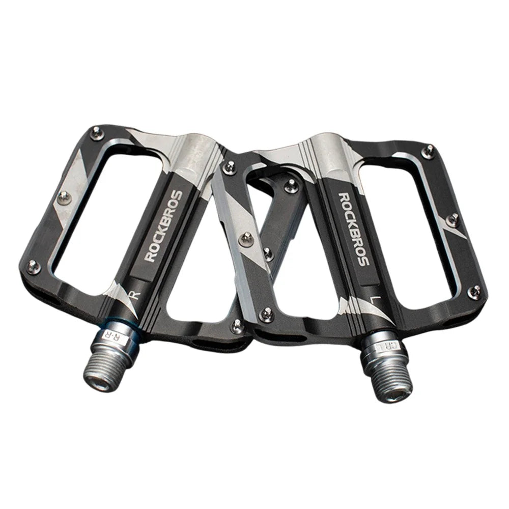 ROCKBROS K306 1 Pair Mountain Bike Pedals Sealed Bearing Anti Slip Cycling Pedals for Road Bicycle - Black - 1