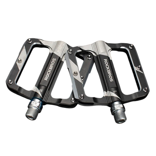 ROCKBROS K306 1 Pair Mountain Bike Pedals Sealed Bearing Anti Slip Cycling Pedals for Road Bicycle - Black - 1