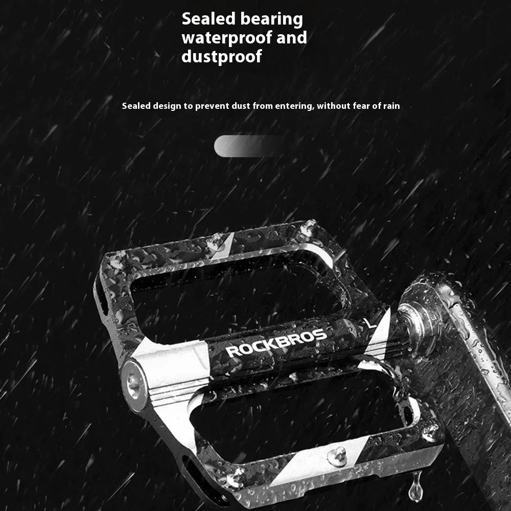 ROCKBROS K306 1 Pair Mountain Bike Pedals Sealed Bearing Anti Slip Cycling Pedals for Road Bicycle - Black - 4