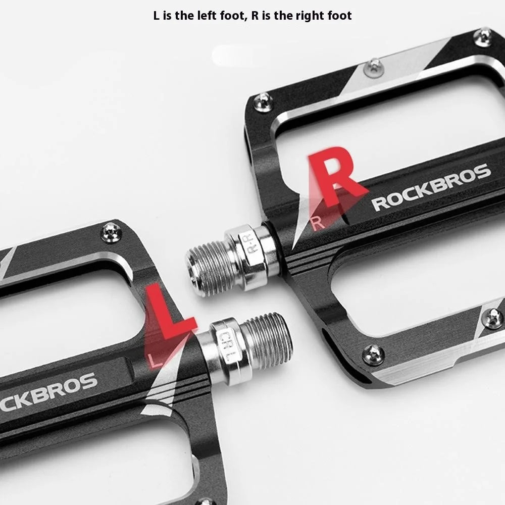 ROCKBROS K306 1 Pair Mountain Bike Pedals Sealed Bearing Anti Slip Cycling Pedals for Road Bicycle - Black - 7