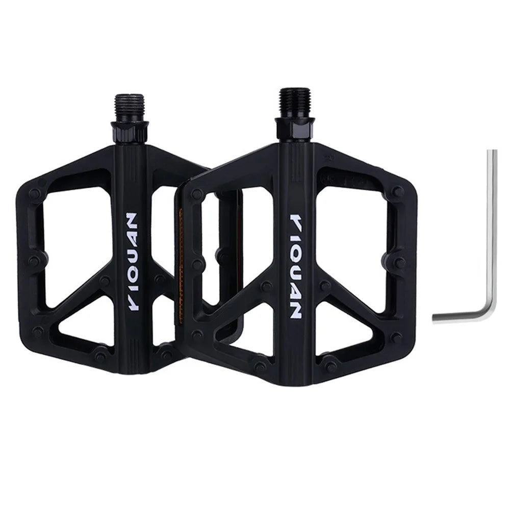 YIQUAN 10EE0052 1 Pair Mountain Bike Nylon Pedals Road MTB Bike MTB Anti Slip Bearing Cycling Foot Pedal - Black - 1