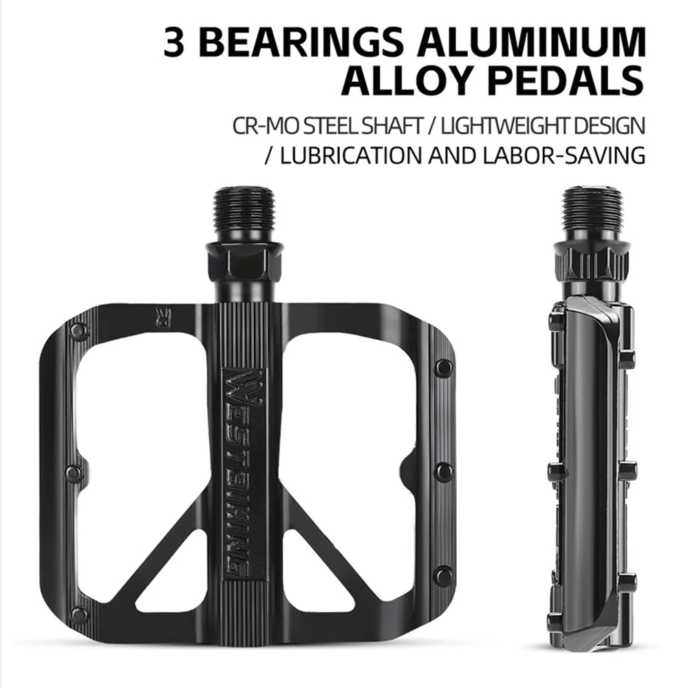 WEST BIKING YP0802126 1 Pair Bike Pedals Triple Bearing Aluminum Alloy MTB Bicycle Foot Pedals - 3