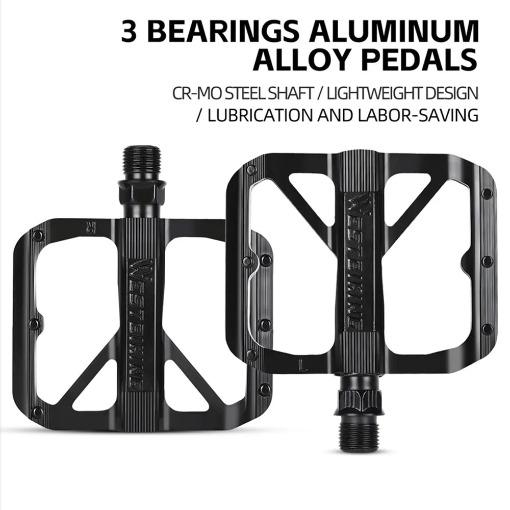 WEST BIKING YP0802126 1 Pair Bike Pedals Triple Bearing Aluminum Alloy MTB Bicycle Foot Pedals - 4