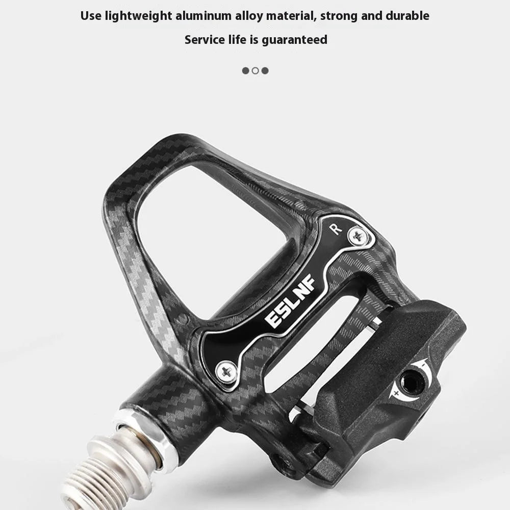 ESLNF 10EE0031 Mountain Road Bike Pedals Self Locking Carbon Fiber Texture Aluminum Alloy Pedals - 4