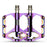 WEST BIKING 3 Bearings Mountain Bike Pedals Electroplated Aluminum Alloy Wide Platform Non-Slip Pedals, Black Axis - Purple - 1