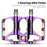 WEST BIKING 3 Bearings Mountain Bike Pedals Electroplated Aluminum Alloy Wide Platform Non-Slip Pedals, Black Axis - Purple - 2
