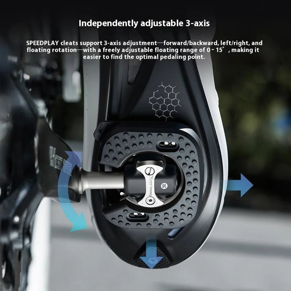 WEST BIKING YP0802142 1 Pair Road Bike Self Locking Pedals Dual Sided Lightweight Cycling Locking Pedals - Black - 6