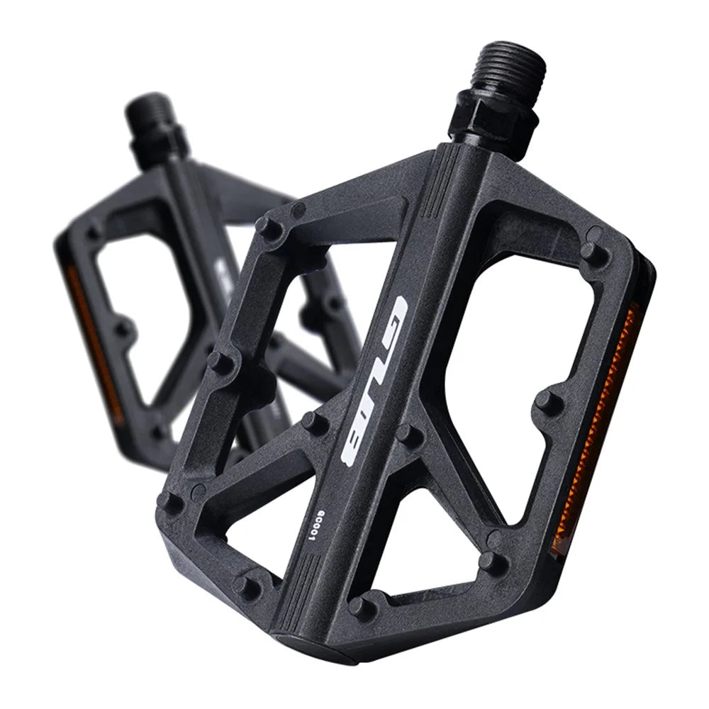 GUB GC001 1 Pair Nylon Pedals for Mountain Road Bike Chromoly Steel Axle Sealed Bearing Anti Slip Bicycle Pedals - Black - 2
