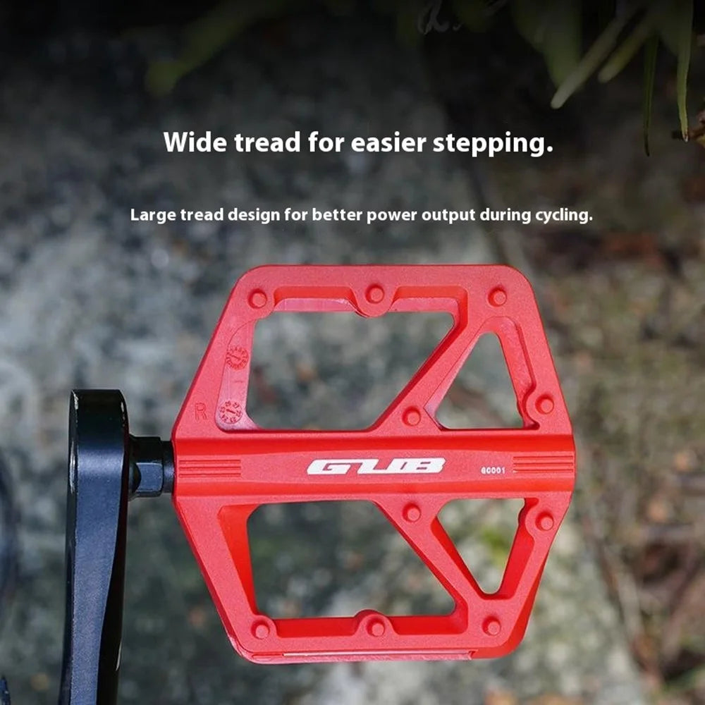 GUB GC001 1 Pair Nylon Pedals for Mountain Road Bike Chromoly Steel Axle Sealed Bearing Anti Slip Bicycle Pedals - Black - 6
