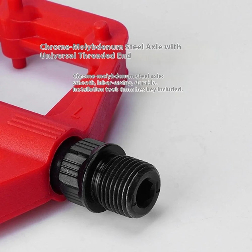 GUB GC001 1 Pair Nylon Pedals for Mountain Road Bike Chromoly Steel Axle Sealed Bearing Anti Slip Bicycle Pedals - Black - 7