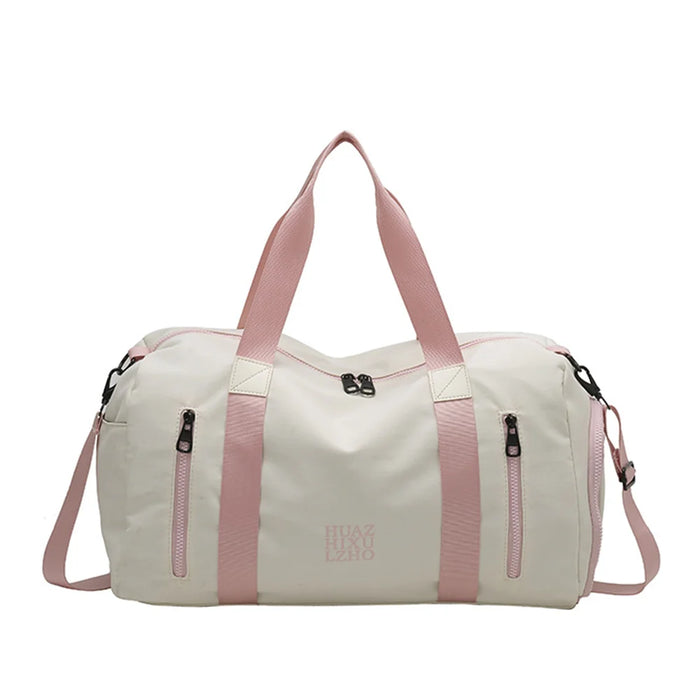 Gym Bag 35L Sports Duffel Bags with Dry Wet Pocket Sport Tote Bag Weekend Overnight Bag - Off-white - 1