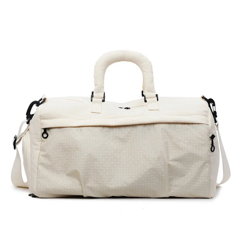 Oxford Cloth Travel Organizer Bag 20 - 35L Waterproof Fitness Yoga Bag Dry Wet Separation - Beige - 1